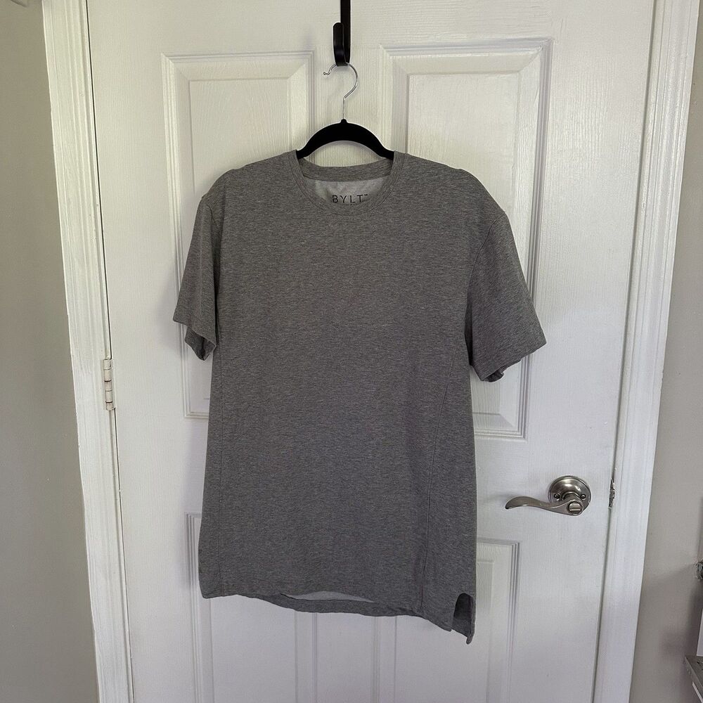 BYLT Men's Size Large Grey Short Sleeve T Shirt Premium Basics Lux Active Runner